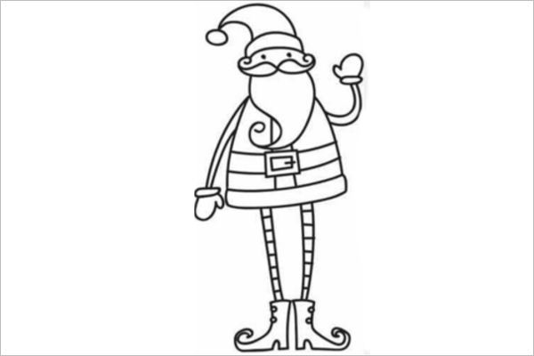 Christmas Santa Drawing Template