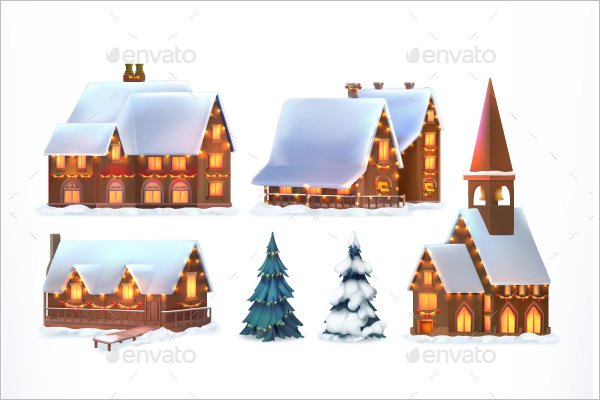 Christmas Village Decoration Template