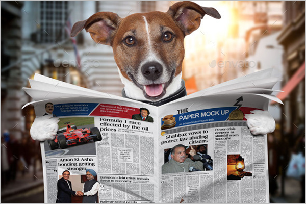 Dog Newspaper Mock Up