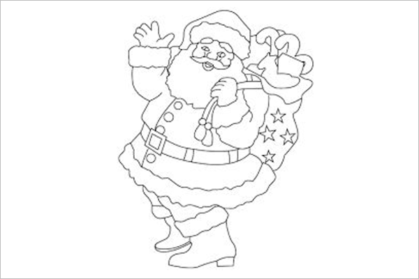 Drawing of Santa Claus Template