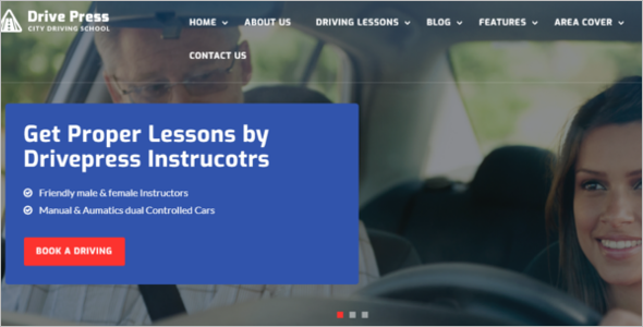 Driving School Website Template 