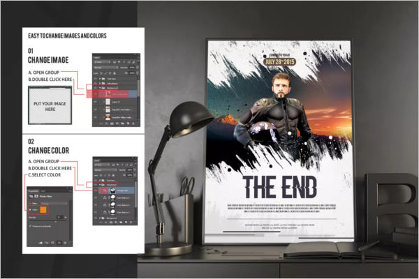 End Of Movie Poster Template