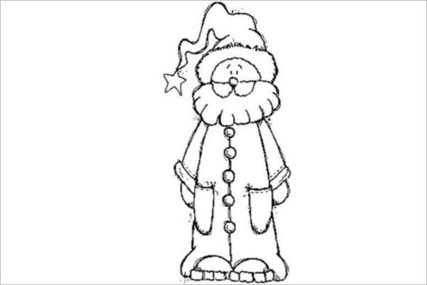 Full Santa Claus Drawing Template