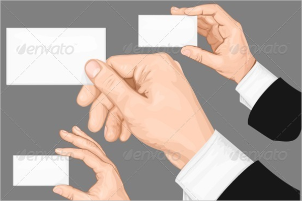 Hands Holding Blank Business Card