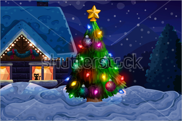 House With Christmas Tree Decoration