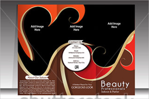 Illustration Hair Salon Brochure Template
