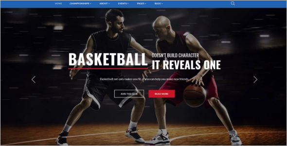 Multi Page Sports Website Template