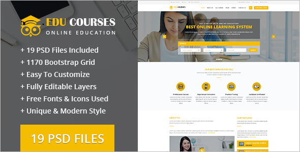 Online Education PSD Template