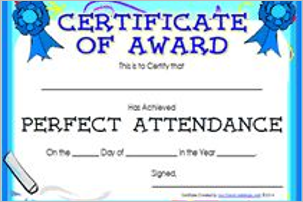 Printable Attendance Certificate Template
