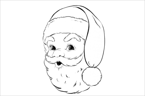 Retro Santa Coloring Design