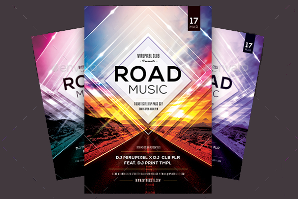 Road Music Flyer Design