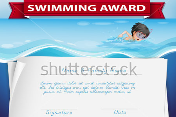 Swimming Certificate Template