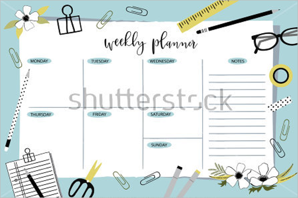 Teacher Weekly Planner Template