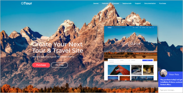 Tourism Bootstrap Website Template
