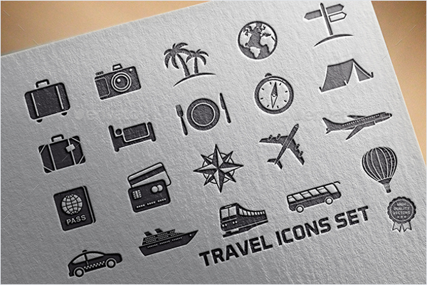 Vintage Travel Icons Vector