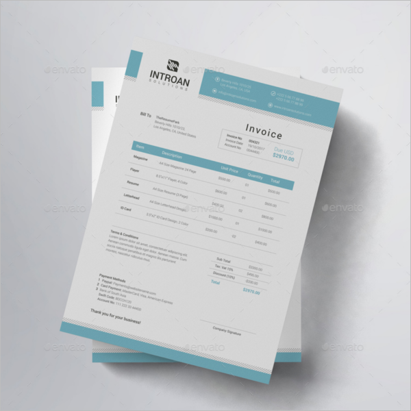 A4 Freelance Invoice Format
