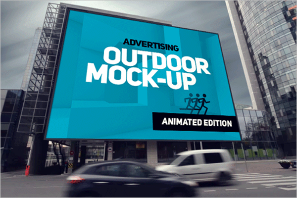 Animated Outdoor AD Mockup Free