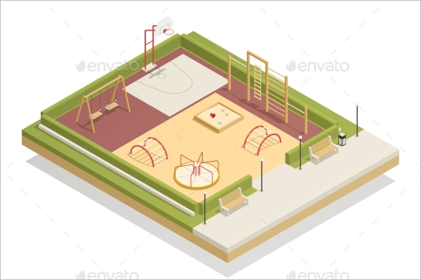 Basketball CourtÂ  Mockup Vector