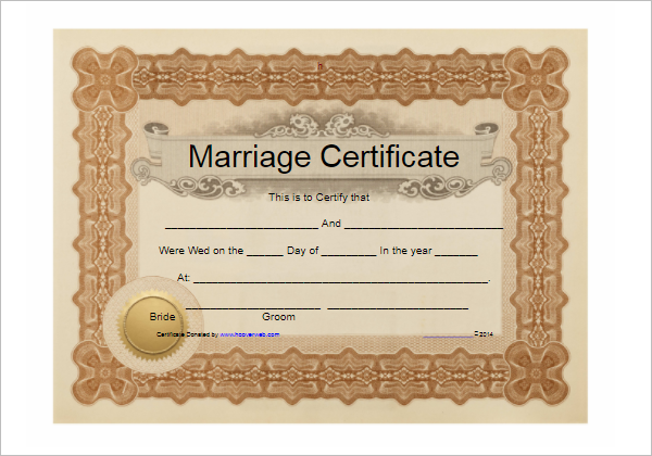 Download Marriage Certificate Template