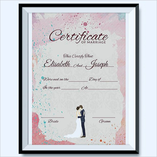 Downloadable Marriage Certificate TemplateÂ 
