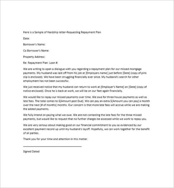 Editable Hardship Letter Template
