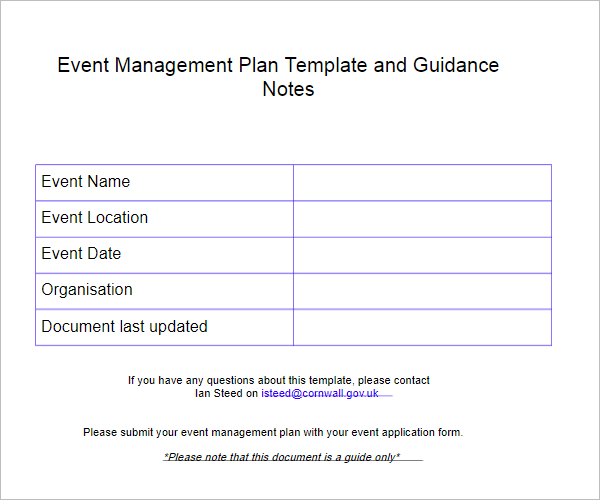 Free Sample Event Proposal Format