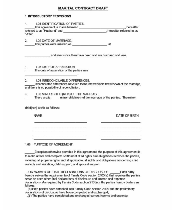 Free Wedding Contract Template