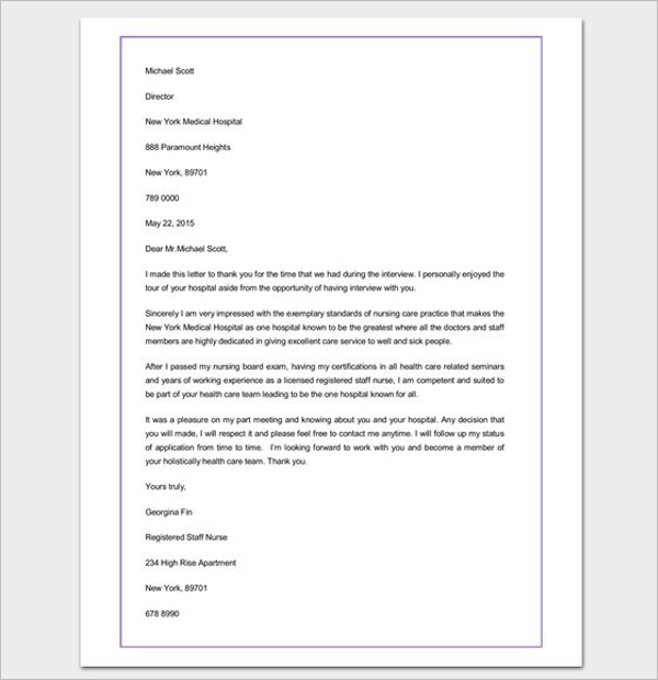 Interview Follow Up Letter Format