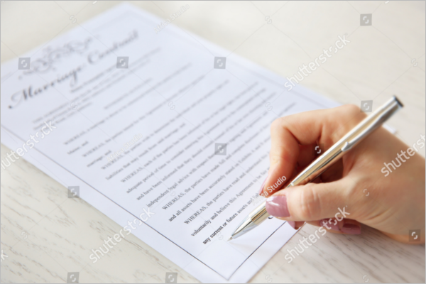 Marriage Certificate Contract Template