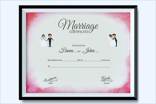 Marriage Certificate Template In Word