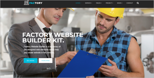 One Page Industrial HTML5 Template