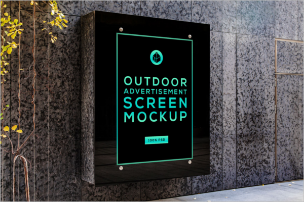 Outdoor Screen Mockup Free PSD