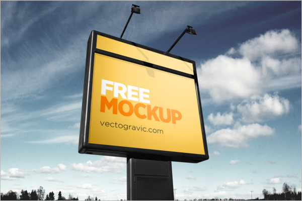 Outdoor Sign Mockup Free PSD