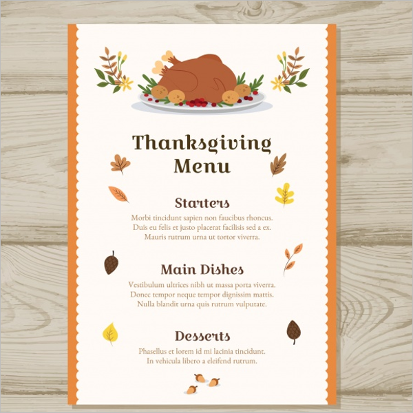 36+ Thanksgiving Menu Templates Free Sample Designs