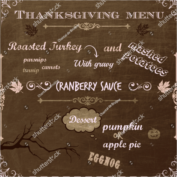 VintageÂ Thanksgiving Menu Template