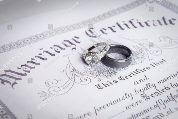 Wedding Rings WithÂ Marriage Certificate