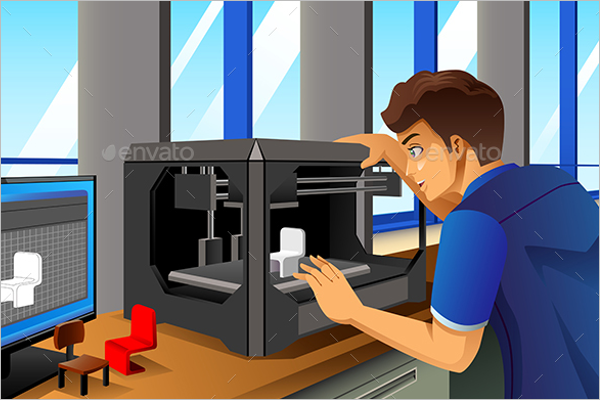 3D Printer Vector Design