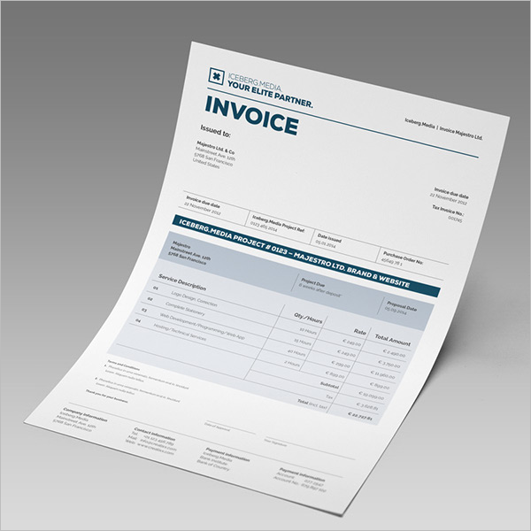 A5 Invoice Template Word