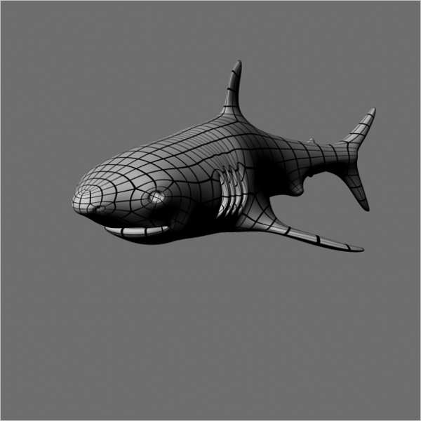 Animated 3D Shark Model