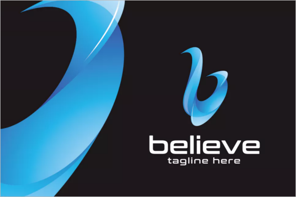 B Shaped Logo Template