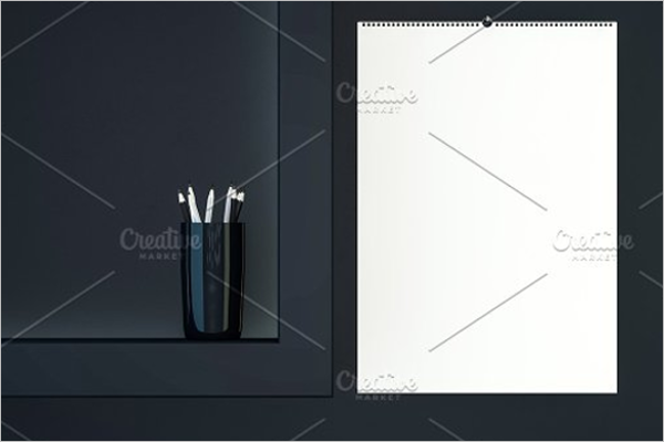 Blank Design Calendar Mockup