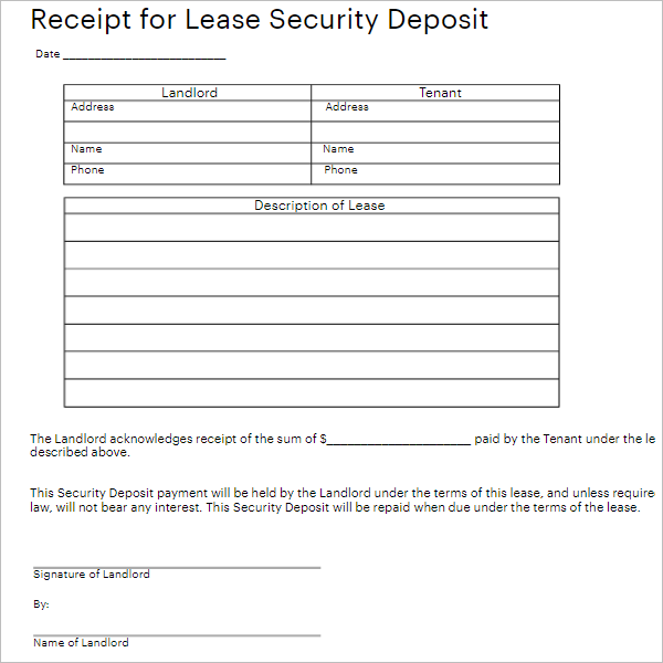 Blank Security Form Template