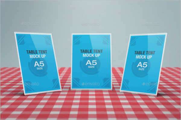 A5 Table Tent Card Mockup