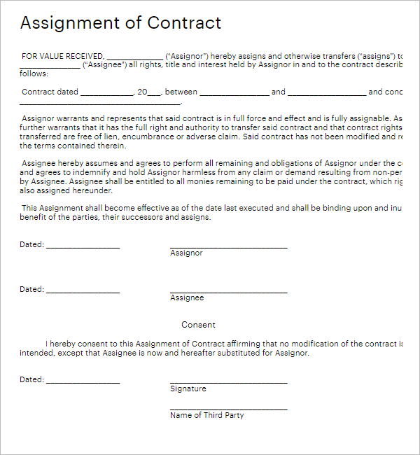 Agreement Contract Form PDF