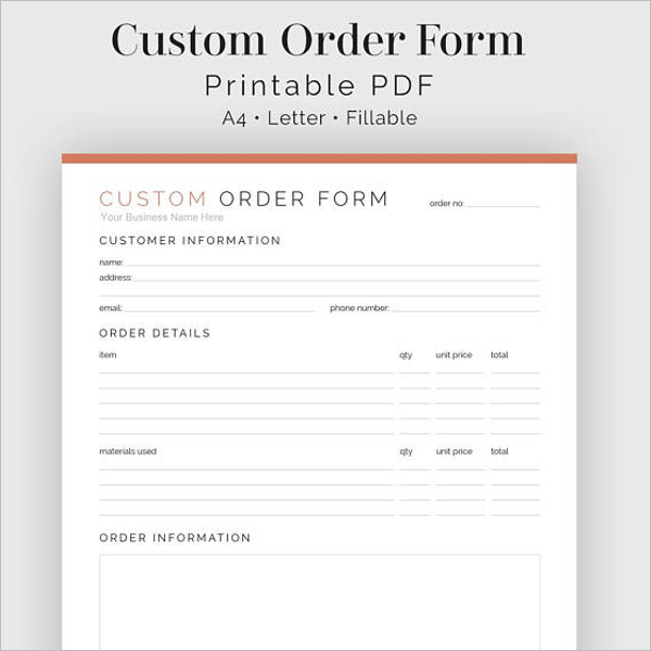 Ancient Package Order Form Word