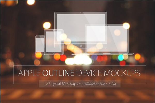 Apple Outline Device Mockup Design