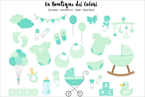 Baby Shower Banner Element Design
