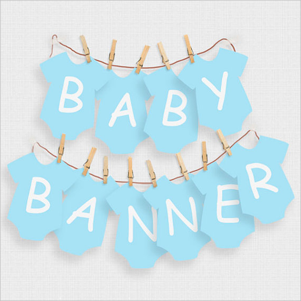 Baby Shower Banner PSD Template