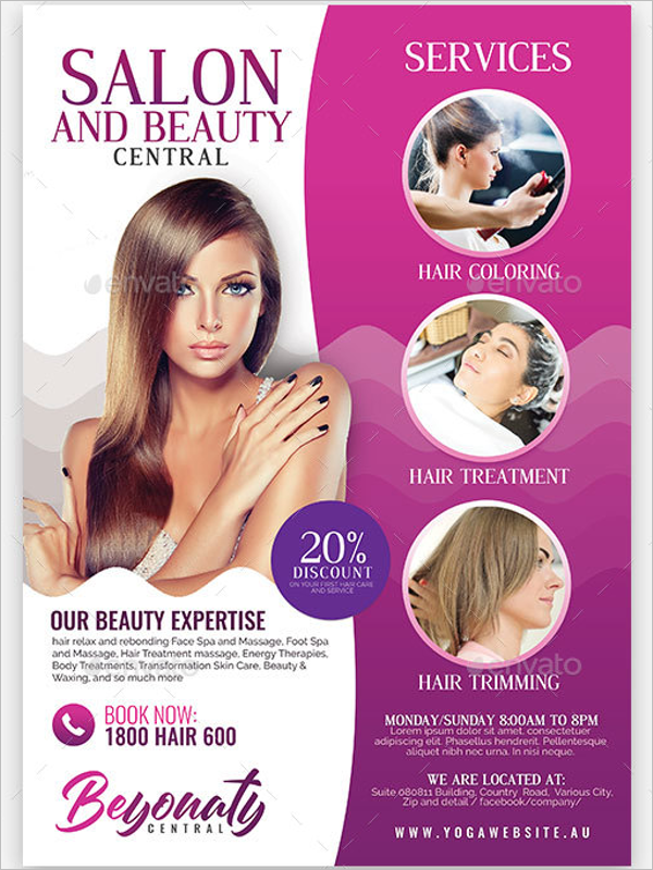 Beauty Salon Flyer PSD Design
