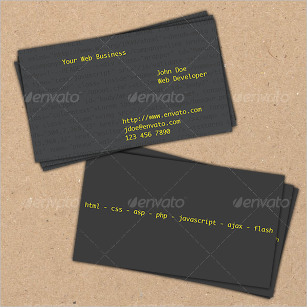 Black Web Devoloper Business Card Design